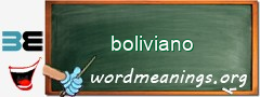 WordMeaning blackboard for boliviano